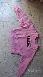 Felpa rosa "Pinko Up" con logo frontale nero