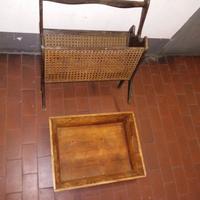 Porta riviste e vassoio antichi