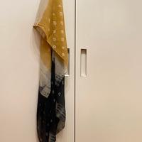 Foulard 100% seta basile nero e beige