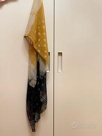 Foulard 100% seta basile nero e beige