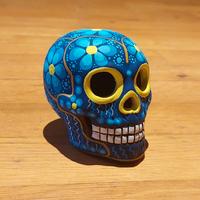 Teschio messicano originale dipinto a mano 7x7 cm