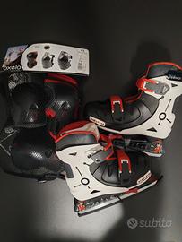 pattini ghiaccio bambino tg. 28 / 32 + protezioni 