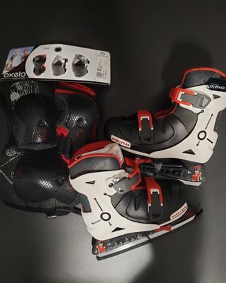 pattini ghiaccio bambino tg. 28 / 32 + protezioni 