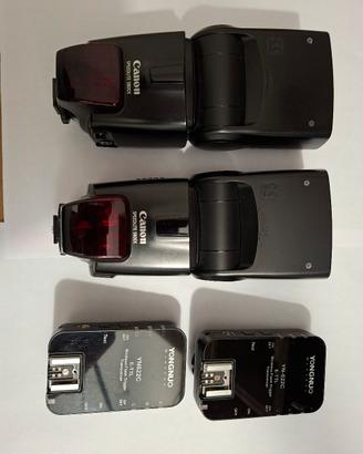 Coppia Flash Canon 580Ex + 2 trigger Wirpless 