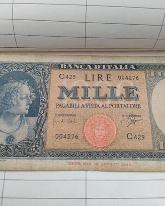 banconota 1000 lire agosto 1947