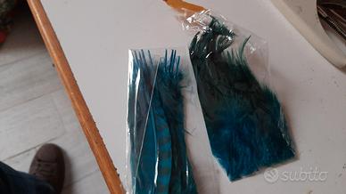 due confezioni di penne e piume verdi di fagiano!