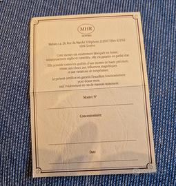 orologio MHR Garanzia in bianco nuova