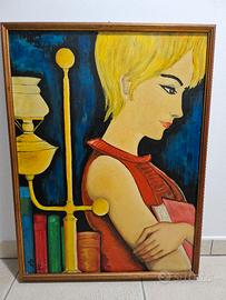 quadro Dipinto Donna Olio su Tela del 1983
