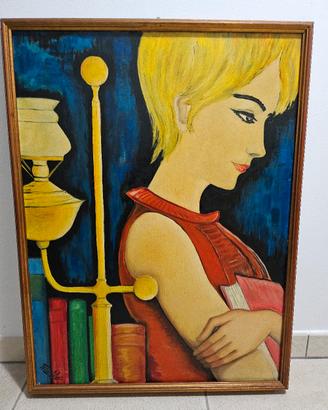 quadro Dipinto Donna Olio su Tela del 1983
