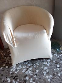 poltrona beige sfoderabile 