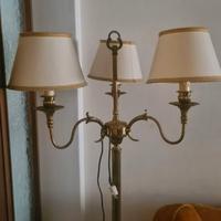 Piantana Vintage in Ottone a Tre Bracci