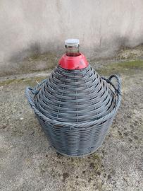 60 bottiglie di vetro spesso colore nero e damigia