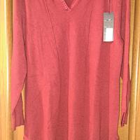 Maglia da donna lunga bordeaux