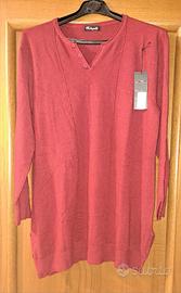 Maglia da donna lunga bordeaux