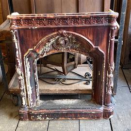 CORNICE PER CAMINETTO MAIOLICA TERRACOTTA SMALTATO