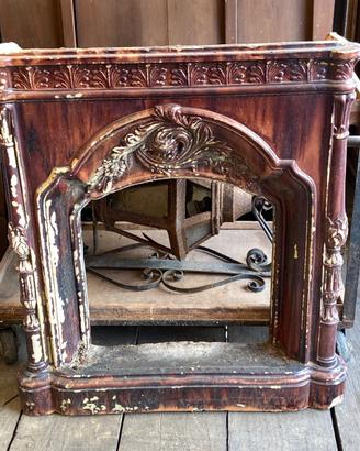 CORNICE PER CAMINETTO MAIOLICA TERRACOTTA SMALTATO