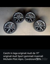 Set 4 cerchi in lega Audi sport 19 e gomme alpin