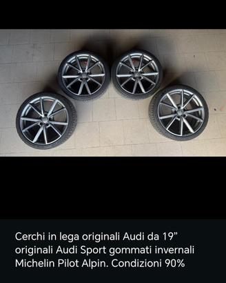 Set 4 cerchi in lega Audi sport 19 e gomme alpin