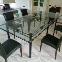 Tavolo in ferro battuto e cristallo