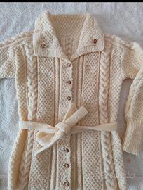 Completo vintage bambina berretto più cardigan 