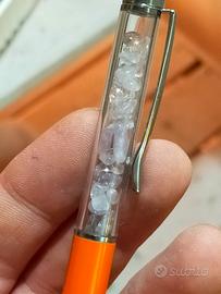 Penna con Cristalli di Ametista rosata