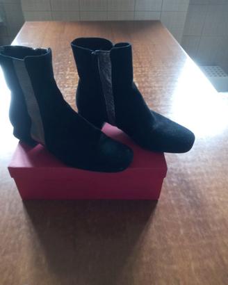 Stivaletti donna n. 38 color nero/argento