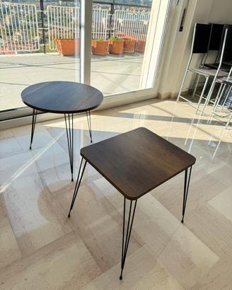 Coppia Tavolini da Salotto Stile Industriale