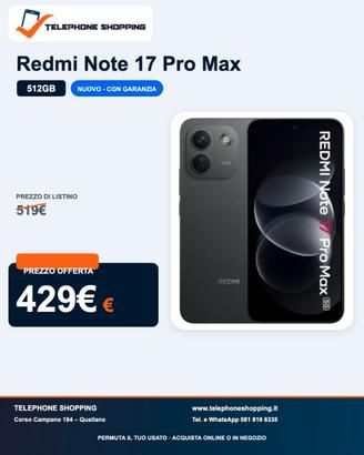 Xiaomi Redmi Note 17 Pro Max 8/512GB Nuovo