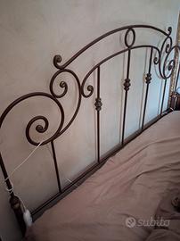 testata letto  ferro battuto matrimoniale e rete