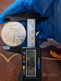 moneta d'argento puro 999 silver eagle 1 oz troy