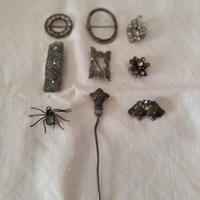 Set 10 pezzi spille e collana Vintage 