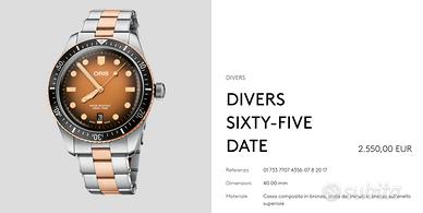 ORIS DIVERS SIXTY-FIVE DATE 40 mm