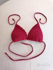 Costume triangolo sunny days rosso lampone taglia2