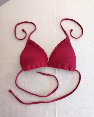 Costume triangolo sunny days rosso lampone taglia2