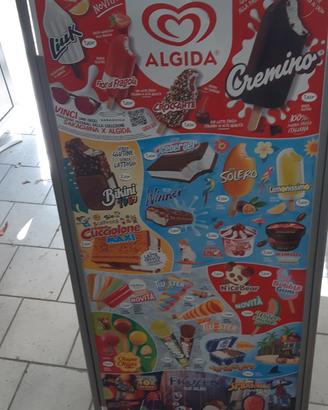 CARTELLO BIFACCIALE PUBBLICITARIO ALGIDA 