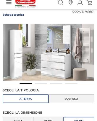 Specchio con mobiletto