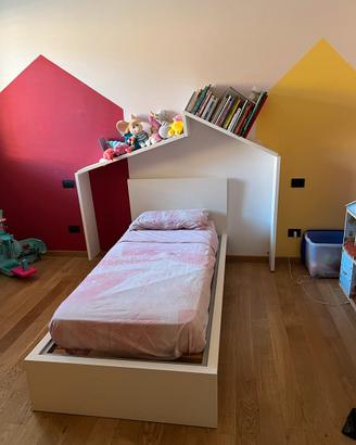 Letto singolo con libreria Lago design