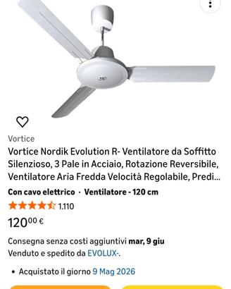 Ventilatori (2) da soffitto nuovi con telecomando