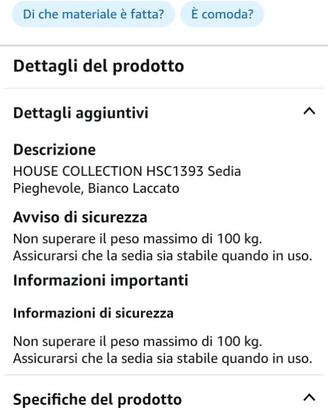 Sedia pieghevole