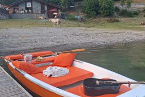 Barca in vetroresina in legno