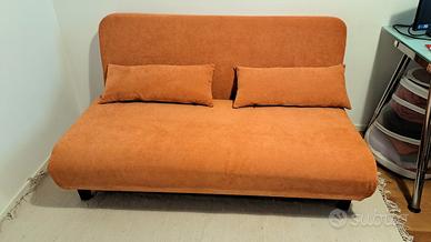 Divano letto arancione 2 posti 145x190 - Nuovo