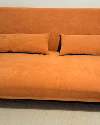 Divano letto arancione 2 posti 145x190 - Nuovo