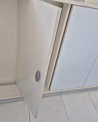 Scarpiera il legno bianco 5 scomparti