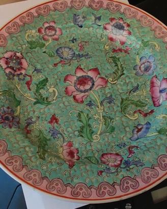 Piatto porcellana cinese Famille Rose - stile Qian