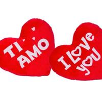 San valentino Cuscino Peluche forma di Cuore Rosso