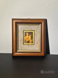 Quadretto religioso con miniatura sacra