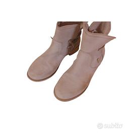 Stivaletti beige in camoscio