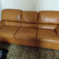 Divano 3 posti in pelle 