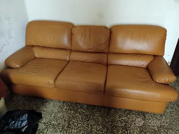Divano 3 posti in pelle 
