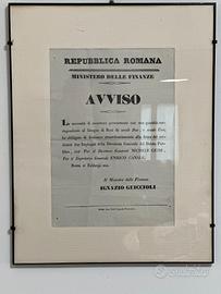 Avviso Originale Repubblica Romana 1849